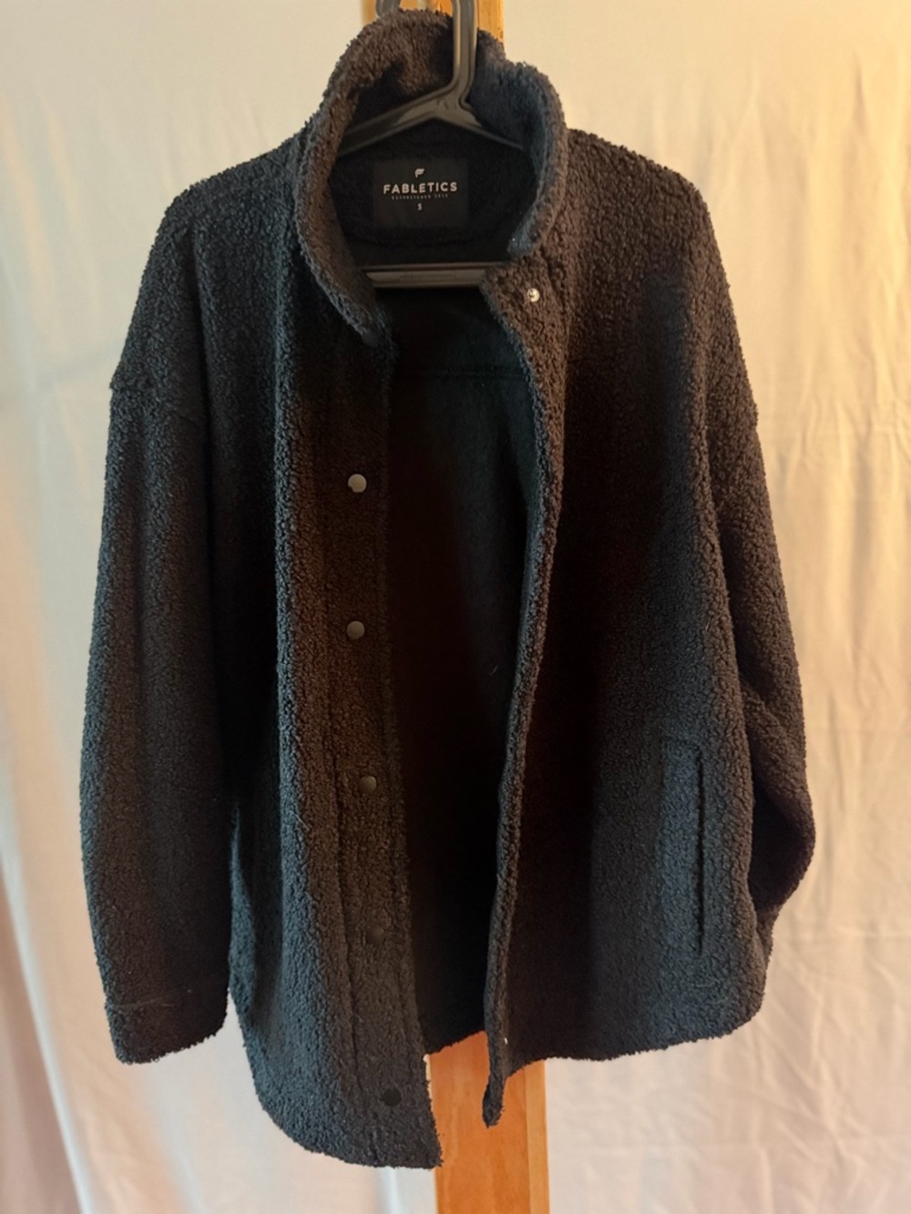 Fabletics Black Sherpa Shirt Jacket